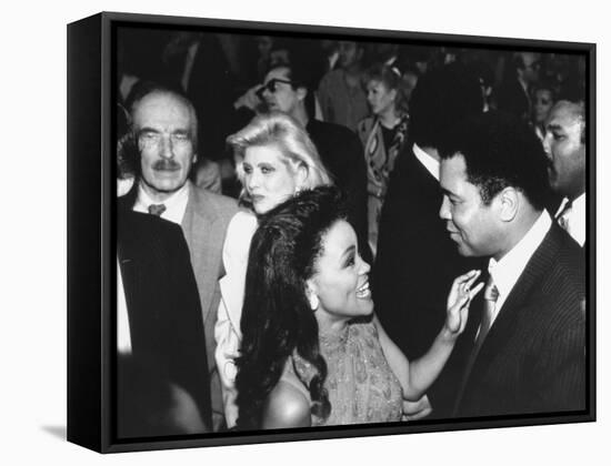 Robin Givens with Muhammad Ali, Ivana Trump and Donald Trump's Father, Fred, at Tyson-Spinks Fight-null-Framed Stretched Canvas