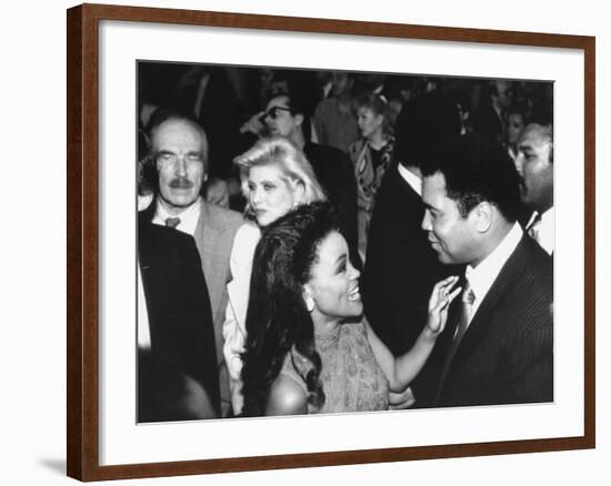 Robin Givens with Muhammad Ali, Ivana Trump and Donald Trump's Father, Fred, at Tyson-Spinks Fight-null-Framed Premium Photographic Print