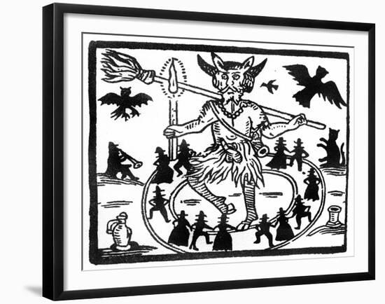 Robin Goodfellow, Represented as Priapus with Goat Horns, Erect Penis and Surrounded by Circle of…-null-Framed Giclee Print