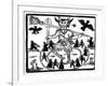 Robin Goodfellow, Represented as Priapus with Goat Horns, Erect Penis and Surrounded by Circle of…-null-Framed Giclee Print