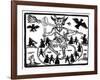 Robin Goodfellow, Represented as Priapus with Goat Horns, Erect Penis and Surrounded by Circle of…-null-Framed Giclee Print