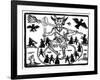 Robin Goodfellow, Represented as Priapus with Goat Horns, Erect Penis and Surrounded by Circle of…-null-Framed Giclee Print