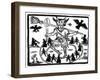 Robin Goodfellow, Represented as Priapus with Goat Horns, Erect Penis and Surrounded by Circle of…-null-Framed Giclee Print