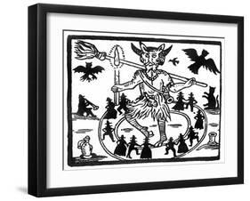 Robin Goodfellow, Represented as Priapus with Goat Horns, Erect Penis and Surrounded by Circle of…-null-Framed Giclee Print