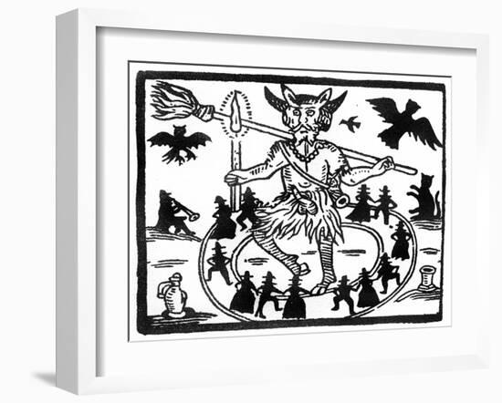 Robin Goodfellow, Represented as Priapus with Goat Horns, Erect Penis and Surrounded by Circle of…-null-Framed Giclee Print