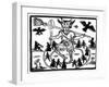 Robin Goodfellow, Represented as Priapus with Goat Horns, Erect Penis and Surrounded by Circle of…-null-Framed Giclee Print