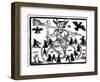 Robin Goodfellow, Represented as Priapus with Goat Horns, Erect Penis and Surrounded by Circle of…-null-Framed Giclee Print