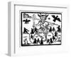 Robin Goodfellow, Represented as Priapus with Goat Horns, Erect Penis and Surrounded by Circle of…-null-Framed Giclee Print