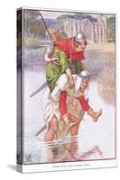 Robin Hood and Father Tuck, C.1920-Walter Crane-Stretched Canvas