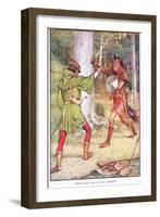 Robin Hood and Guy of Gisborne, C.1920-Walter Crane-Framed Giclee Print