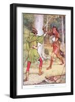 Robin Hood and Guy of Gisborne, C.1920-Walter Crane-Framed Giclee Print