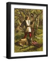 Robin Hood and Guy of Gisborne-Sir John Gilbert-Framed Giclee Print