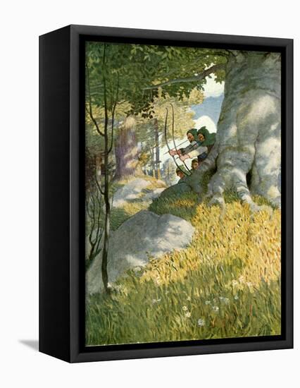 Robin Hood and His Companions Rescue Will Stutely-Newell Convers Wyeth-Framed Stretched Canvas