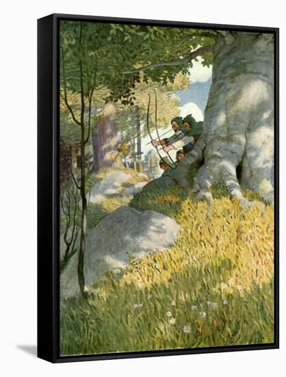 Robin Hood and His Companions Rescue Will Stutely-Newell Convers Wyeth-Framed Stretched Canvas