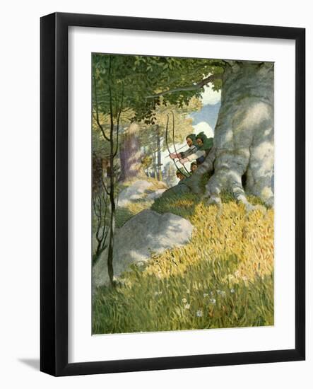 Robin Hood and His Companions Rescue Will Stutely-Newell Convers Wyeth-Framed Premium Giclee Print