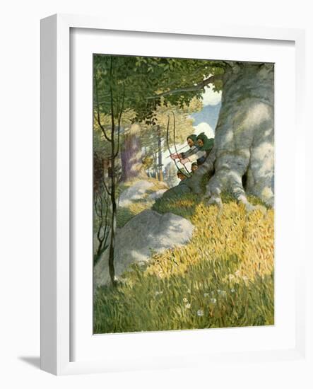 Robin Hood and His Companions Rescue Will Stutely-Newell Convers Wyeth-Framed Premium Giclee Print