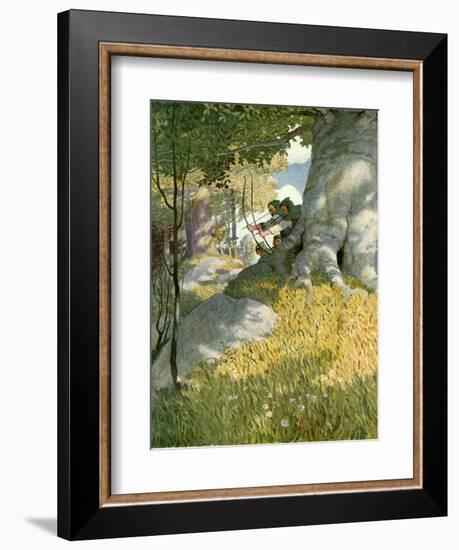 Robin Hood and His Companions Rescue Will Stutely-Newell Convers Wyeth-Framed Giclee Print