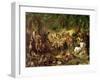 Robin Hood and His Merry Men Entertaining Richard the Lionheart in Sherwood Forest, 1839-Daniel Maclise-Framed Giclee Print