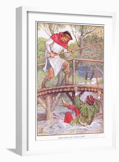 Robin Hood and Little John, C.1920-Walter Crane-Framed Giclee Print