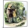 Robin Hood and Little John Hunting Deer in Sherwood Forest-null-Mounted Giclee Print