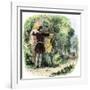 Robin Hood and Little John Hunting Deer in Sherwood Forest-null-Framed Giclee Print