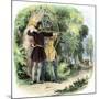 Robin Hood and Little John Hunting Deer in Sherwood Forest-null-Mounted Giclee Print