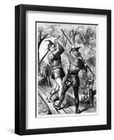 Robin Hood and Little John-English School-Framed Giclee Print