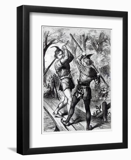 Robin Hood and Little John-English School-Framed Giclee Print