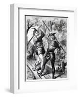 Robin Hood and Little John-English School-Framed Giclee Print