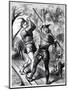 Robin Hood and Little John-English School-Mounted Giclee Print