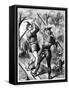 Robin Hood and Little John-English School-Framed Stretched Canvas