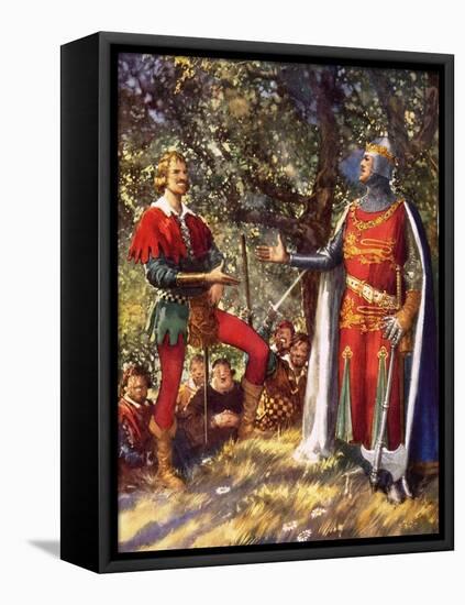 Robin Hood and Richard the Lionheart-John Millar Watt-Framed Stretched Canvas