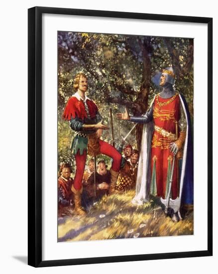 Robin Hood and Richard the Lionheart-John Millar Watt-Framed Premium Giclee Print