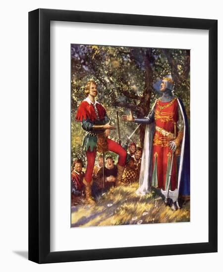 Robin Hood and Richard the Lionheart-John Millar Watt-Framed Premium Giclee Print