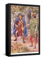 Robin Hood and the Beggar, C.1920-Walter Crane-Framed Stretched Canvas