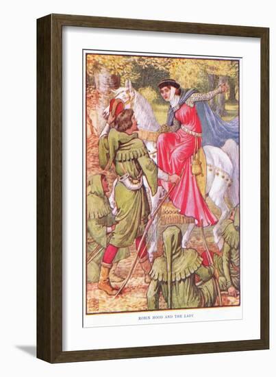 Robin Hood and the Lady, C.1920-Walter Crane-Framed Giclee Print