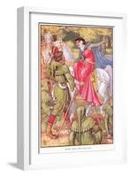 Robin Hood and the Lady, C.1920-Walter Crane-Framed Giclee Print