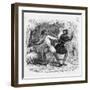 Robin Hood and the Tanner Fight with Quarterstaffs-null-Framed Art Print