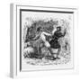 Robin Hood and the Tanner Fight with Quarterstaffs-null-Framed Art Print