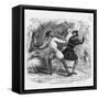 Robin Hood and the Tanner Fight with Quarterstaffs-null-Framed Stretched Canvas