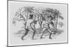 Robin Hood and the Tanner Fight with Quarterstaffs-Thomas Bewick-Mounted Art Print