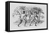 Robin Hood and the Tanner Fight with Quarterstaffs-Thomas Bewick-Framed Stretched Canvas