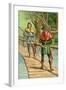 Robin Hood: Encounter with a Giant-null-Framed Art Print