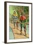 Robin Hood: Encounter with a Giant-null-Framed Art Print