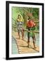 Robin Hood: Encounter with a Giant-null-Framed Art Print