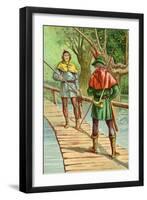 Robin Hood: Encounter with a Giant-null-Framed Art Print