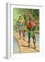 Robin Hood: Encounter with a Giant-null-Framed Art Print