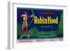 Robin Hood Fern Label - Washington State-Lantern Press-Framed Art Print