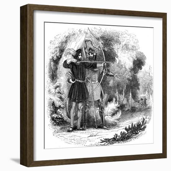 Robin Hood, Legendary English Folk Hero and Outlaw and Champion of the Poor, Early 19th Century-null-Framed Giclee Print