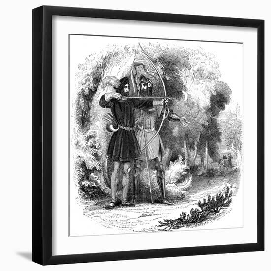 Robin Hood, Legendary English Folk Hero and Outlaw and Champion of the Poor, Early 19th Century-null-Framed Giclee Print